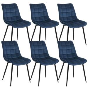 WOLTU Pack de 6 Sillas de Comedor Asiento de Terciopelo Sil…