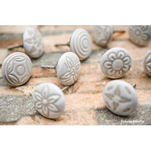 PUSHPACRAFTS 10 pomos de cerámica con diseño de flores de c…