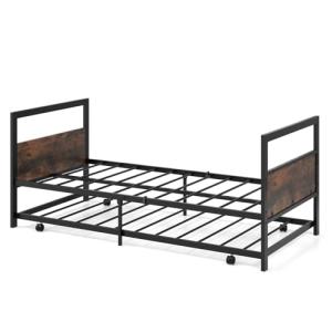 COSTWAY Cama Individual 90 x 200 cm, Cama Auxiliar con Rued…