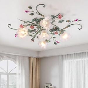 Lampara Techo Estilo Rústico,Plafon Led Techo De Araña Con…
