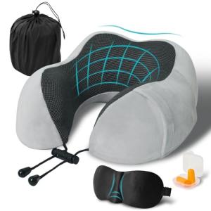 FANHOMAS Almohada de Viaje, Cojin Cuello Viaje de Espuma Me…