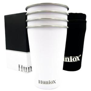 Huniox® 4 X 500 ML Taza Acero Inoxidable – Vasos Camping –…