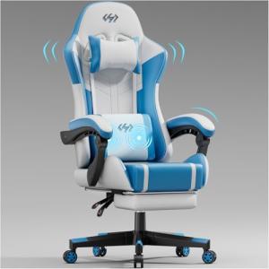 HLFURNIEU Silla Gaming con Masajeador, Silla Gamer Ergonómi…