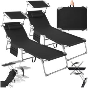 TecTake® Set de 2X Tumbonas Jardín Exterior, Tumbonas Plega…