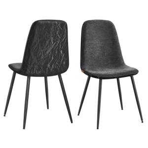 VASAGLE Sillas de Comedor, Juego de 2, Soporte de Metal, Pi…