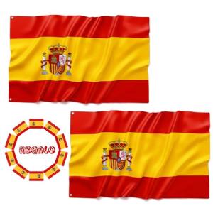 BIORYC ® 2 Banderas de España Grande de Poliéster Alta Dens…