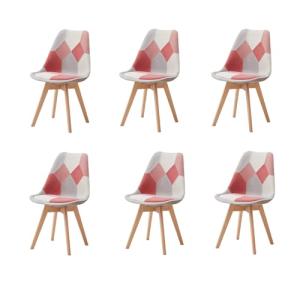 BenyLed Pack de 6 Sillas de Comedor con Diseño de Patchwork…