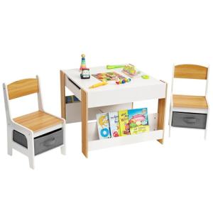 Yorbay Mesa Infantil Con 2 Sillas - Juego de Muebles de Mad…