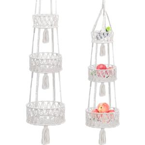 YANGUN Cesta de Frutas Colgante de 3 Niveles, Frutero Colga…