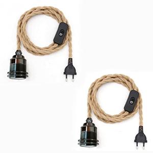 E27 Portalámparas Colgante Metal con Enchufe y Interruptor,…