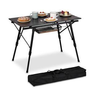 Relaxdays Mesa Plegable, Mesita de Camping o Jardín, Metal,…