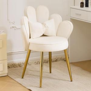 Bonnlo Silla de Maquillaje con Respaldo de Pétalos, Silla T…