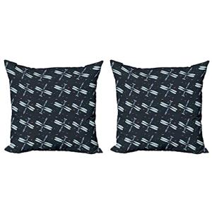 ABAKUHAUS Libélula Set de 2 Fundas para Cojín, Patrón de Er…