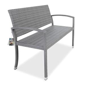 CASARIA® Banco Terraza Exterior 2 Asientos Mueble Poliratán…