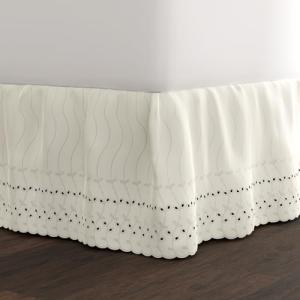 Fresh Ideas - Falda de Cama con Ojales, Detalles Bordados c…