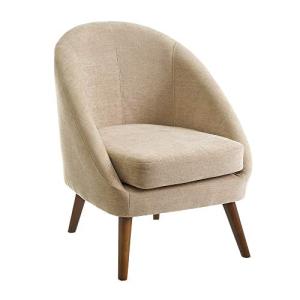 LOLAhome Butaca Beige con Brazos de Chenilla y Madera de 60…