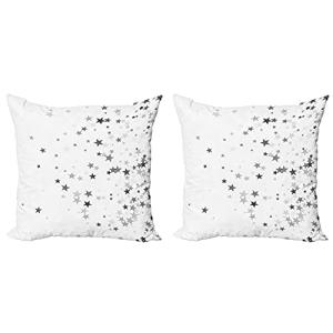 ABAKUHAUS Estrellas Set de 2 Fundas para Cojín, Gris Estrel…