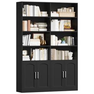 FirFurd Estantería con Puertas, Librería con Puertas, Libre…