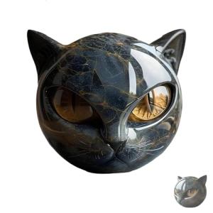 Flairgifts Escultura Piedra de Gato Negro de Lujo, Escultur…
