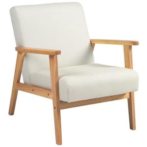 HOMCOM Butaca de Dormitorio Moderna Butaca de Salón Tapizad…
