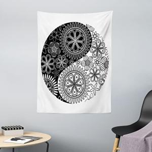 ABAKUHAUS Ying Yang Tapiz de Pared y Cubrecama Suave, Yoga…