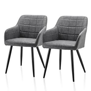 TUKAILAI 2 PCS Sillas de Comedor de PU de imitación de Cuer…