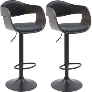 CLP Set De 2 Taburetes De Bar Kingston En Polipiel o Tela I…