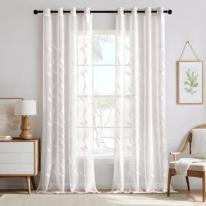 MIULEE Cortinas de Voile para Sala de Estar con Ojetes Cort…