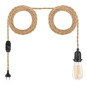 LOFOB Lámpara colgante enchufable, estilo vintage, cable de…
