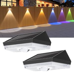 ELLASAY Aplique Solar Exterior Jardín,10 Color modos de RGB…