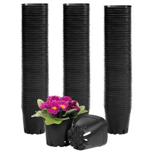 BELLE VOUS Pack de 150 Tiestos para Plantas de Plástico Cua…
