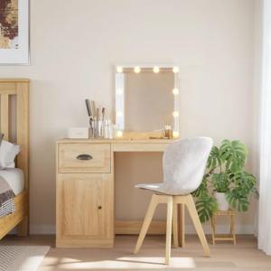 Vetnasa Tocador con Luces LED Blanco Brillante,Tocador con…
