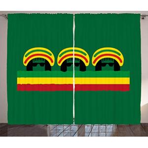 ABAKUHAUS jamaicano Cortinas, Reggae temáticas Sombrero, Sa…
