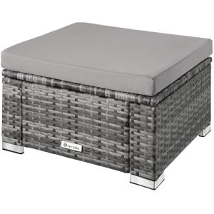 TecTake® Taburete de Ratán y Acero, Muebles Jardín Exterior…