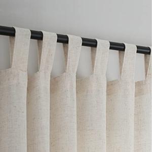 VOILYBIRD Cortinas semitransparentes de Lino Natural con pe…