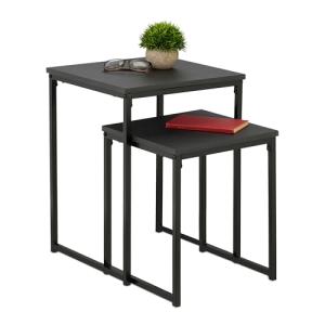 Relaxdays Mesas Auxiliares, Pack de 2, Mesitas de Salón, Di…