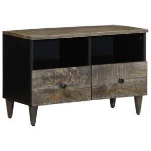 vidaXL Mueble de TV Madera Maciza de Mango Gris Claro 70x33…