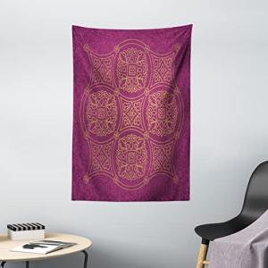 ABAKUHAUS Mandala Púrpura Tapiz de Pared, Persa Adornado, p…