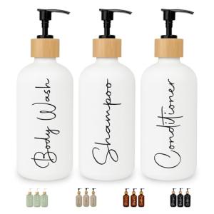 FCINNOVA® Dispensador Jabon Baño 500ml Blanco| Set de 3 Bot…