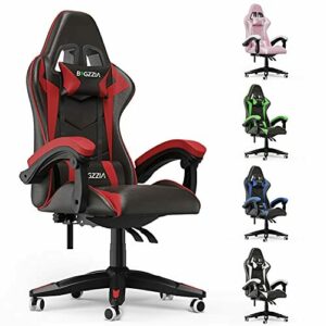 bigzzia Silla Gaming,Silla Ergonómica de Oficina en Cuero P…