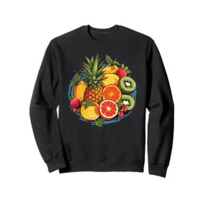 Colorido Piña Kiwi Naranja Fresa Frutero Bowl Sudadera