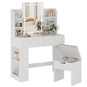 TRIUMPHKEY Tocador de Maquillaje con Espejo y LED Luz Regul…
