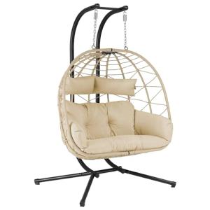 HinHocker Silla Colgante con Soporte, Cojín y Almohadilla X…