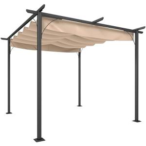 Outsunny Pérgola de Jardín 3x3m Gazebo Cenador para Exterio…