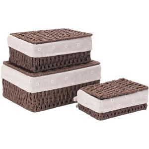 Kongming Cesta Mimbre, 3 piezas Cajas Almacenaje Bohemia De…