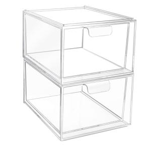 Paquete de 2 cajones de almacenamiento apilables - Cajonera…