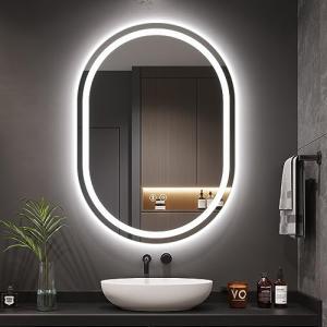 Dripex Espejo de Baño con Luz LED, Espejo Ovalado, Antivaho…