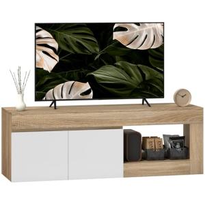 HOMCOM Mueble de TV Mesa de TV con 2 Puertas Estante Abiert…