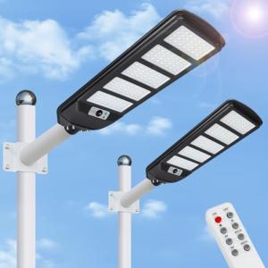Aigostar- 2Uds 300W Farola solar LED exterior con sensor de…
