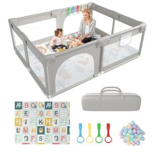 Parque Infantil Bebe con Colchoneta de 180 x 150 cm, Corral…
